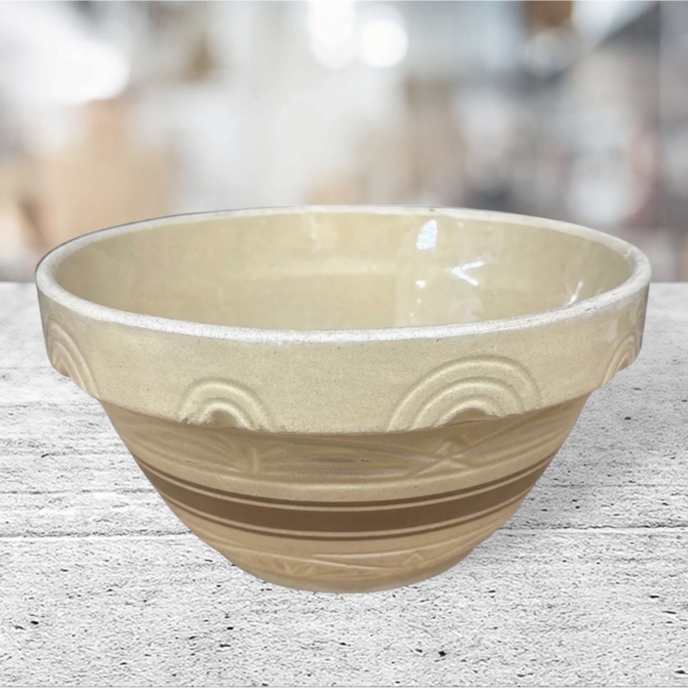 Antique Robinson Ransbottom RRP Pottery 305 Yellow Mixing Bowl Roseville Ohio